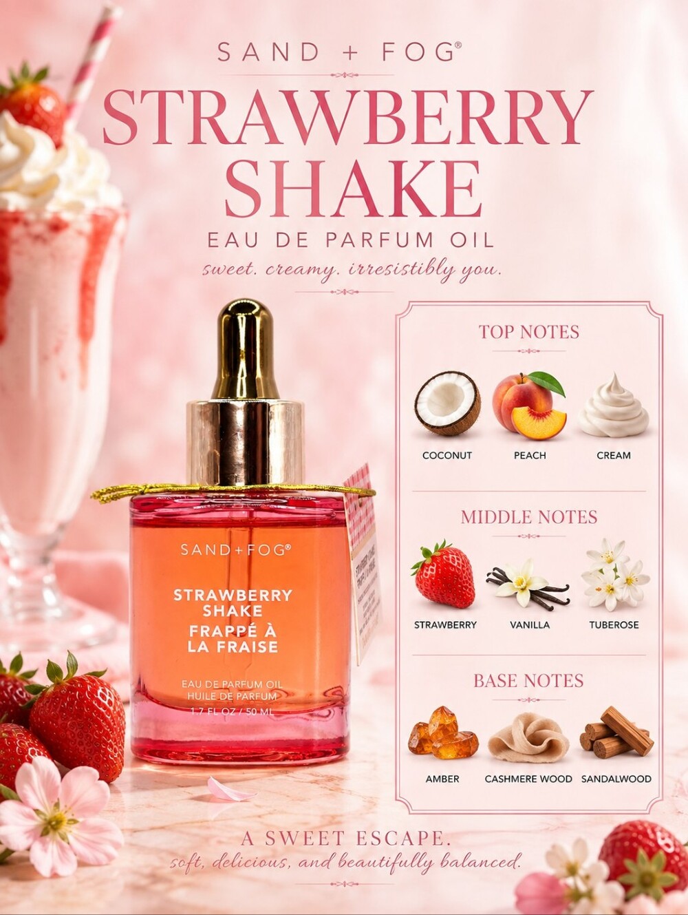 🍓 STRAWBERRY SHAKE Sand + Fog Fragrance Oil